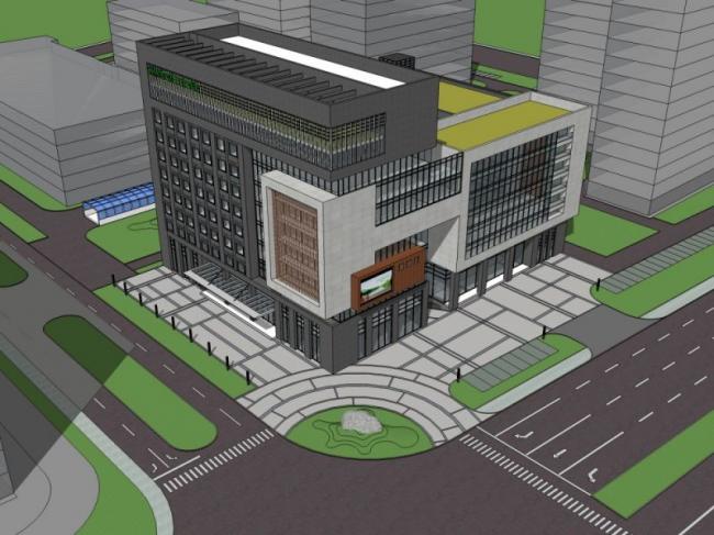 Sketchup办公模型|多层办公楼，现代风格