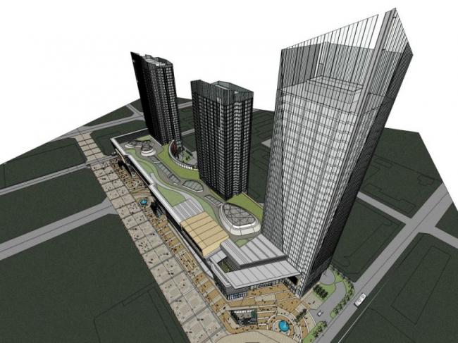 Sketchup综合体模型|多高层商业综合体，办公楼，住宅，现代风格