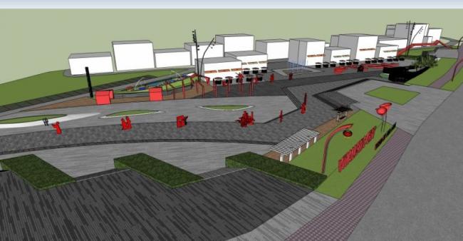 Sketchup景观模型|街道景观，公园景观，现代风格