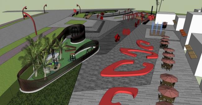 Sketchup景观模型|街道景观，公园景观，现代风格