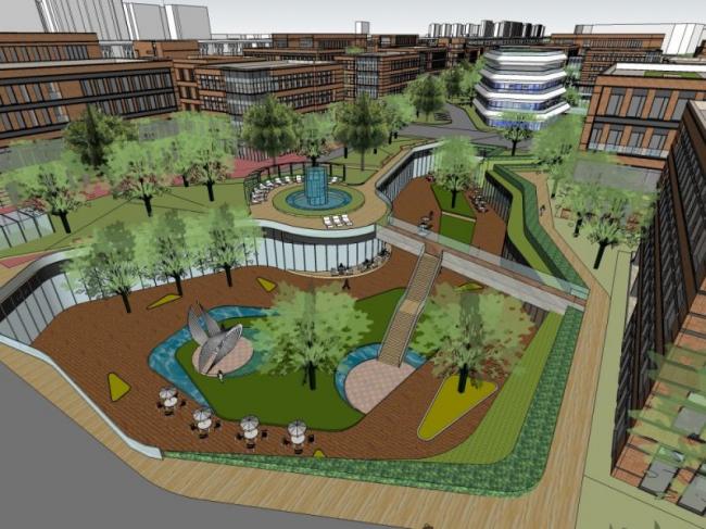 Sketchup办公模型|多层办公区，现代风格