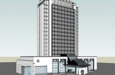Sketchup酒店模型|高层酒店，现代中式风格-BIM建筑网