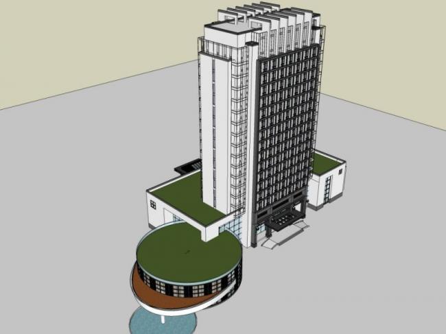Sketchup酒店模型|高层酒店，现代中式风格