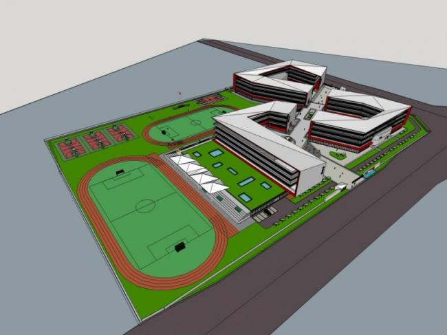 Sketchup学校模型|多层学校，校园教育建筑，现代风格