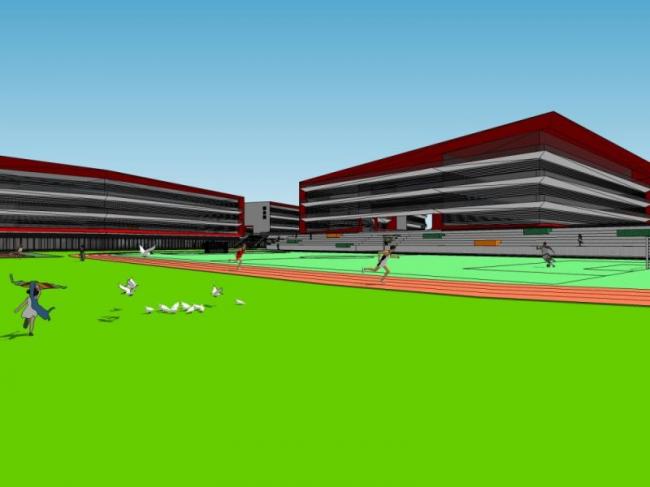 Sketchup学校模型|多层学校，校园教育建筑，现代风格