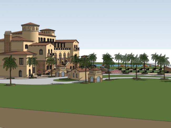 Sketchup商业模型|多层会所，西班牙风格