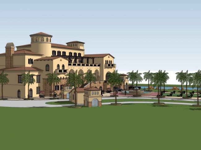 Sketchup商业模型|多层会所，西班牙风格