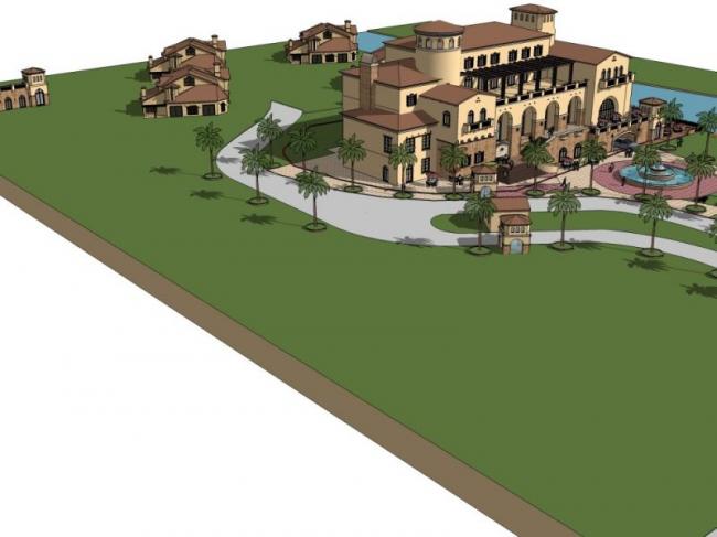 Sketchup商业模型|多层会所，西班牙风格