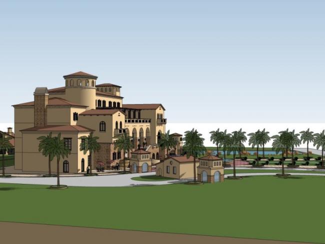 Sketchup商业模型|多层会所，西班牙风格