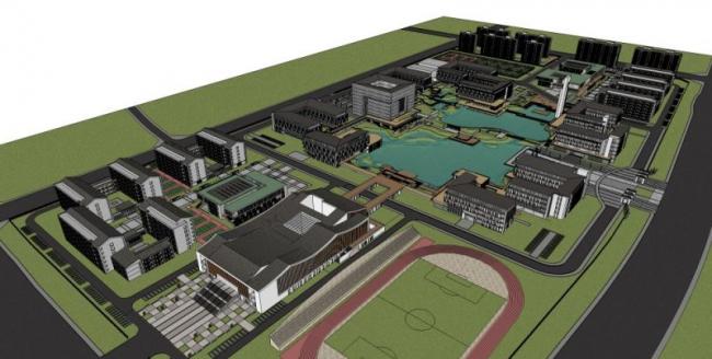 Sketchup学校模型|多层学校，校园教育建筑，现代风格