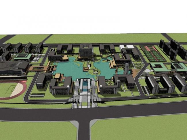 Sketchup学校模型|多层学校，校园教育建筑，现代风格
