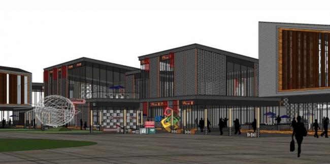 Sketchup商业模型|多层商业中心，现代风格