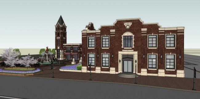 Sketchup商业模型|低层售楼处，古典风格