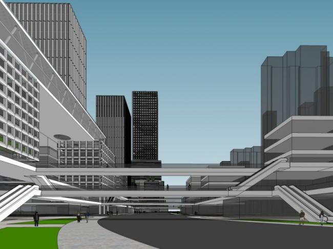 Sketchup办公模型|超高层办公楼，现代风格