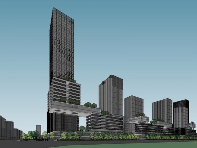 Sketchup办公模型|超高层办公楼，现代风格