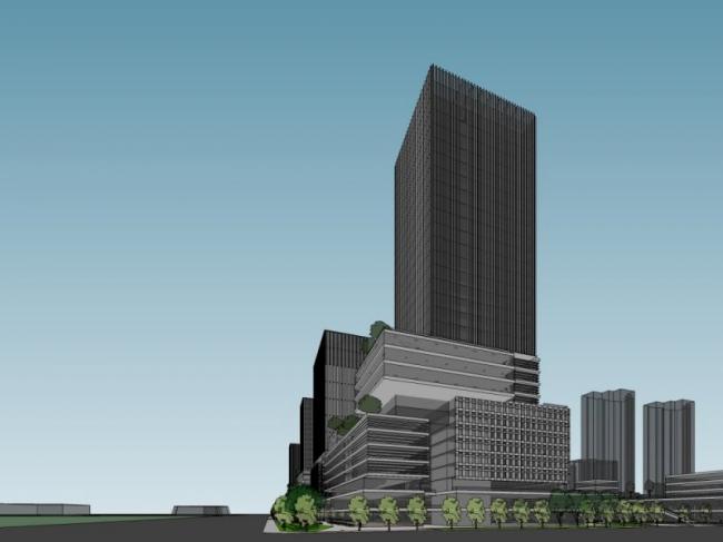 Sketchup办公模型|超高层办公楼，现代风格