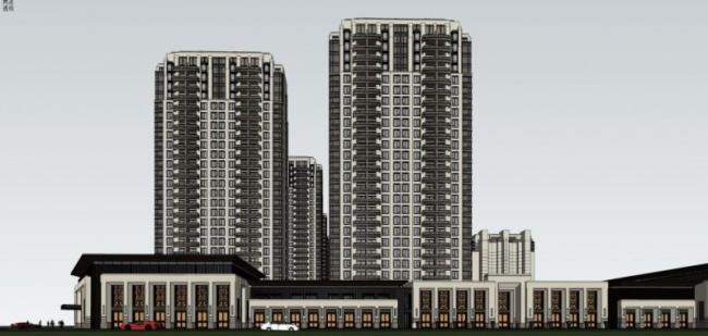 Sketchup住宅模型|高层住宅，古典风格