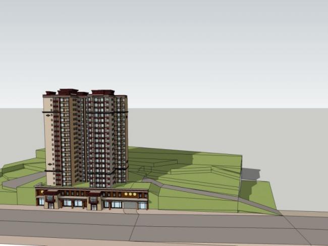 Sketchup住宅模型|高层住宅，藏式风格