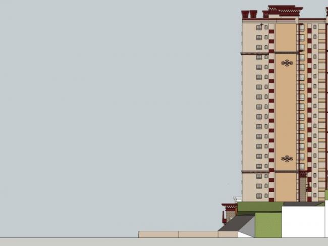 Sketchup住宅模型|高层住宅，藏式风格