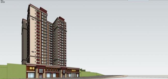Sketchup住宅模型|高层住宅，藏式风格