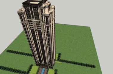 Sketchup住宅模型|超高层住宅楼，居住建筑，古典风格-BIM建筑网