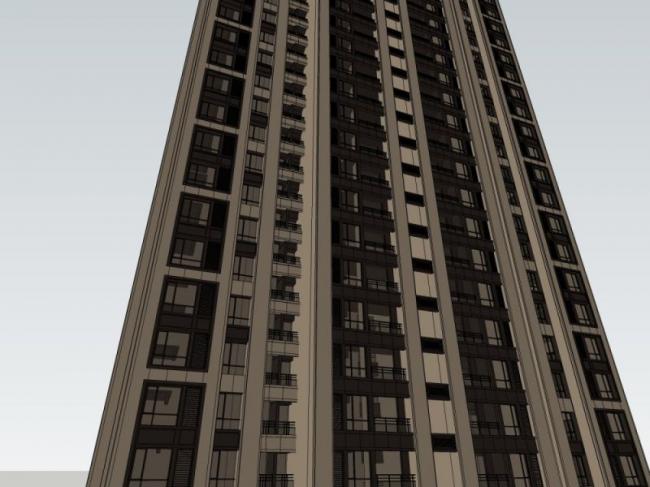 Sketchup住宅模型|超高层住宅楼，居住建筑，古典风格