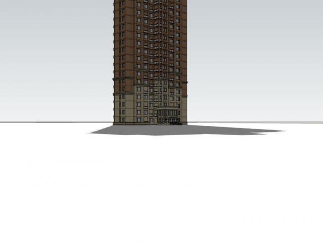 Sketchup住宅模型|超高层住宅楼，英式风格，居住建筑，古典风格