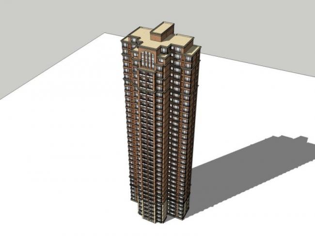 Sketchup住宅模型|超高层住宅楼，英式风格，居住建筑，古典风格