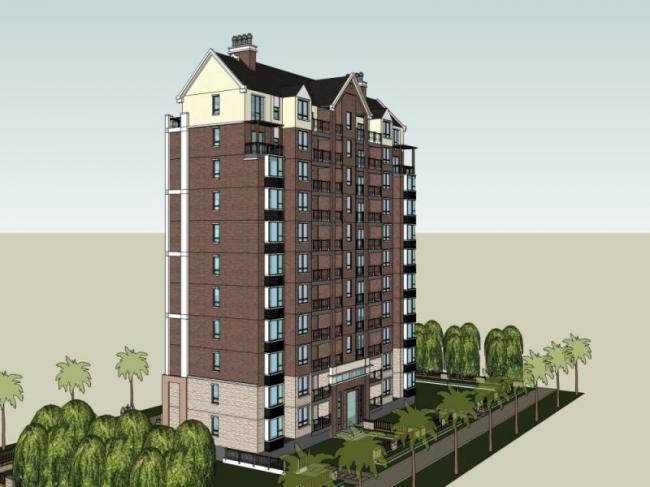 Sketchup住宅模型|高层住宅楼，居住建筑，古典风格