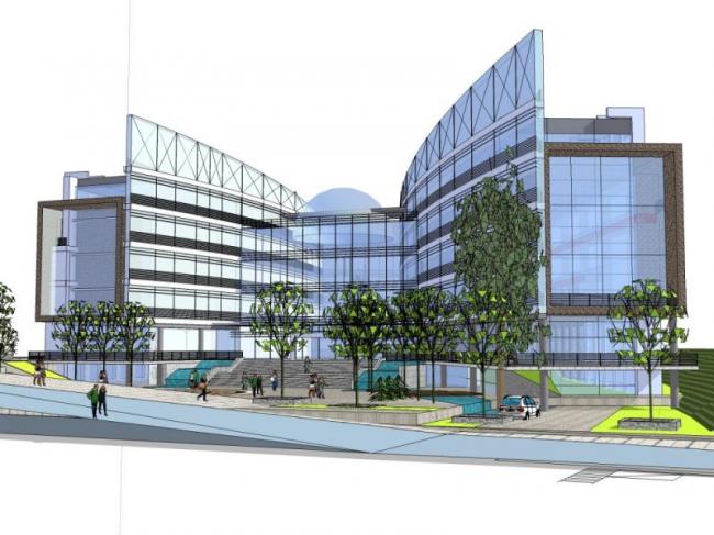 Sketchup文化模型|多层文化宫，现代风格