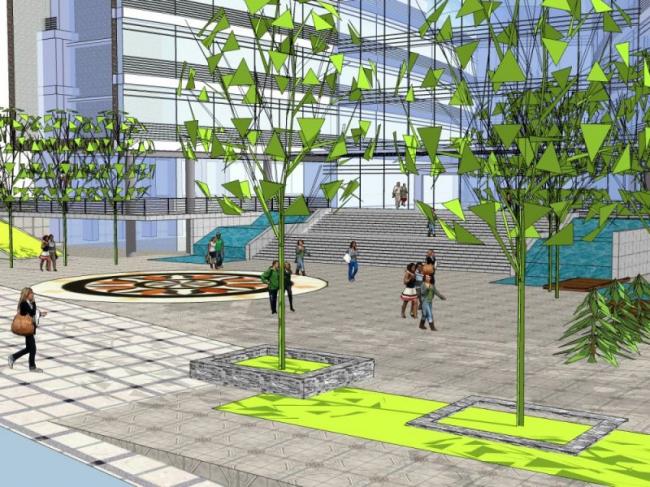 Sketchup文化模型|多层文化宫，现代风格