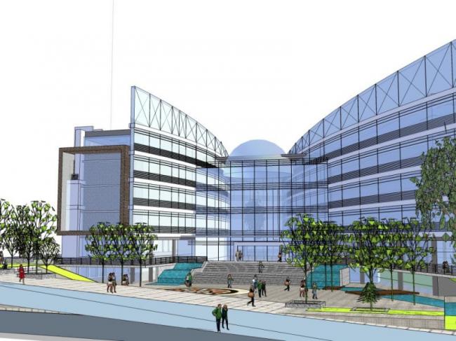 Sketchup文化模型|多层文化宫，现代风格