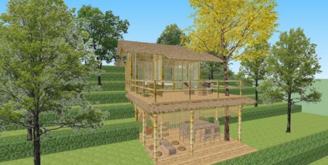 Sketchup景观模型|竹屋，古典风格