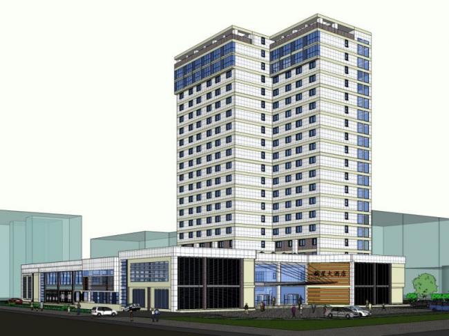 Sketchup酒店模型|高层酒店，现代风格