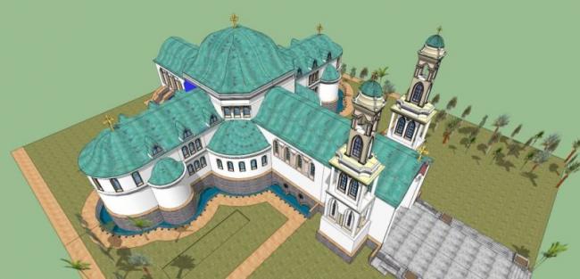 Sketchup文化模型|多层西式教堂，文化建筑，古典风格