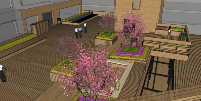 Sketchup景观模型|屋顶花园，现代风格