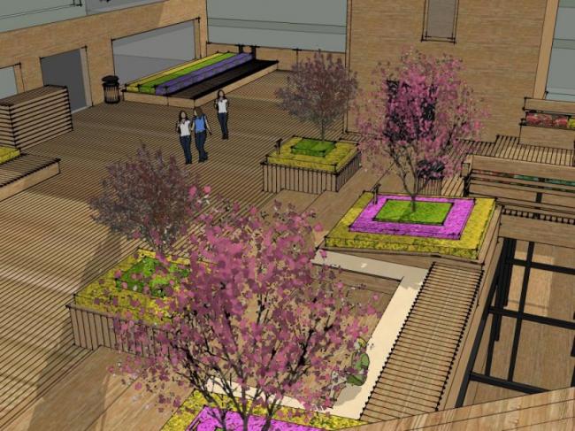 Sketchup景观模型|屋顶花园，现代风格