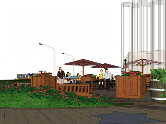 Sketchup景观模型|商业景观，街头景观，古典风格