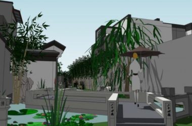 Sketchup景观模型|庭院景观，住宅景观，中式风格-BIM建筑网