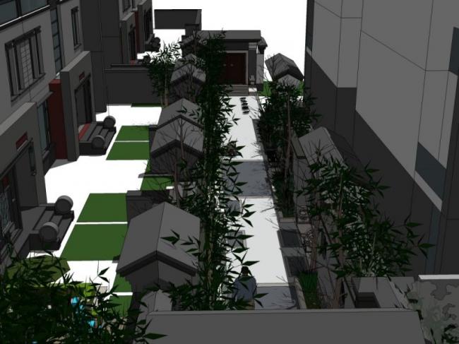 Sketchup景观模型|庭院景观，住宅景观，中式风格
