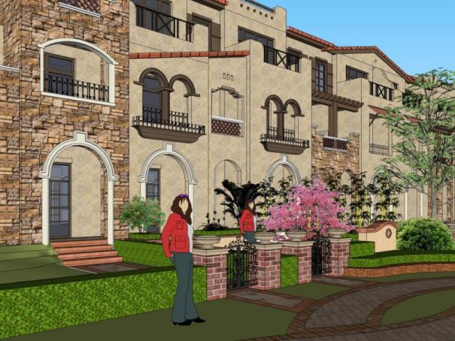 Sketchup景观模型|庭院景观，住宅景观，古典风格