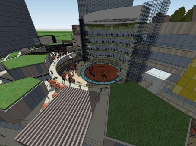 Sketchup综合体模型|多高层商业综合体，办公楼，酒店，现代风格