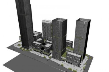 Sketchup办公模型|超高层办公楼，现代风格-BIM建筑网