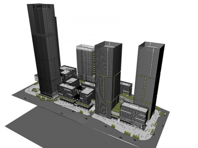Sketchup办公模型|超高层办公楼，现代风格