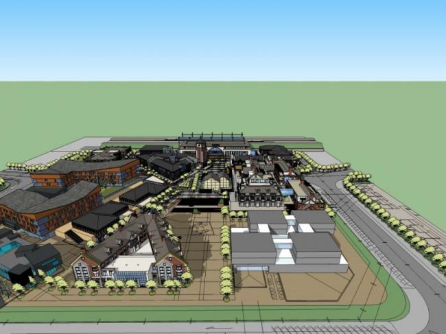 Sketchup商业模型|多层商业街，现代风格