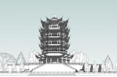 Sketchup古建筑模型|多层阁楼，黄鹤楼，中式风格，古建-BIM建筑网