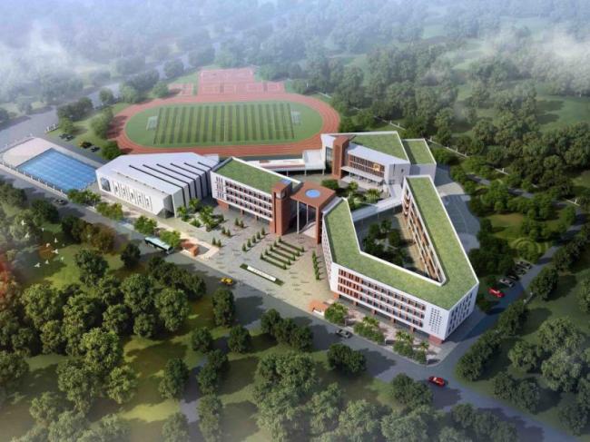 Sketchup学校模型|多层小学学校，校园教育建筑，现代风格