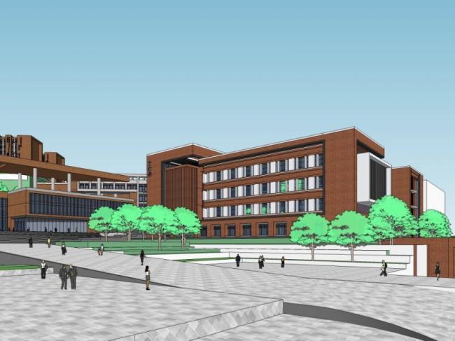 Sketchup学校模型|多层教学楼学校，校园教育建筑，现代风格