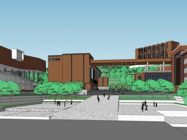 Sketchup学校模型|多层教学楼学校，校园教育建筑，现代风格