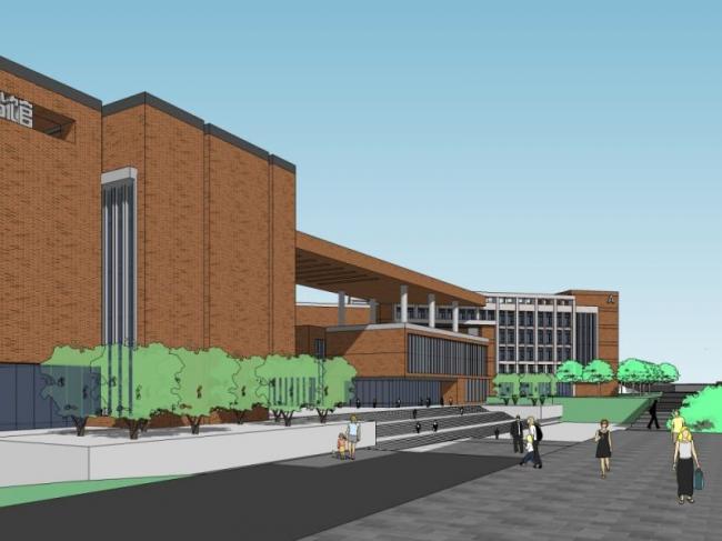 Sketchup学校模型|多层教学楼学校，校园教育建筑，现代风格